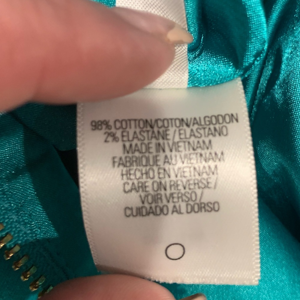 EUC Tahari Turquoise Sleeveless Shift Dress with Gold Piping 10 - Picture 2 of 5